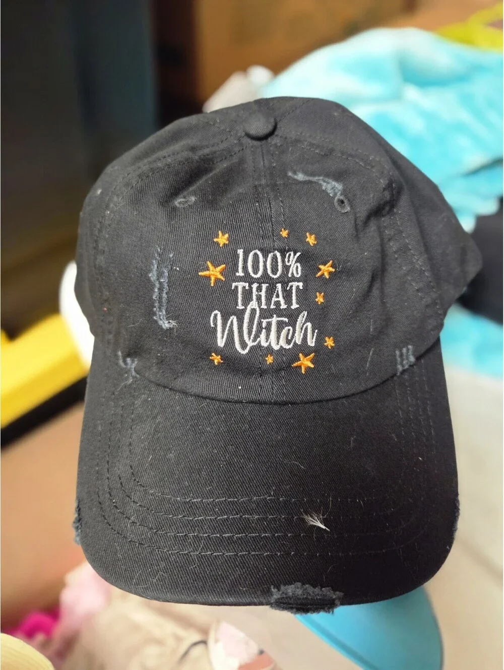 100% that witch baseball cap distressed
